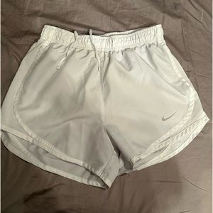 White Nike dri- fit shorts